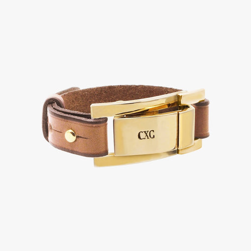 Gold Plated Leather Bracelet - B0107 ORC-CXC-Renee Taylor Gallery