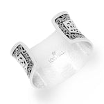 Sterling Silver Large Classic Signature Granulation & Cutout Scroll Cuff - BB6673-00355-Lois Hill-Renee Taylor Gallery