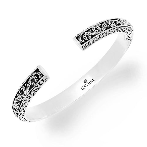 Sterling Silver Classic Small Granulated Cuff - BG6533-00247-Lois Hill-Renee Taylor Gallery