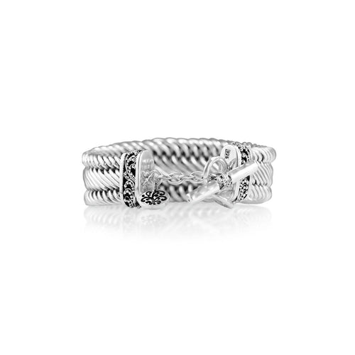 Sterling Silver Classic Tapered Figure-8 Weave Bracelet - BG6534-00247-Lois Hill-Renee Taylor Gallery