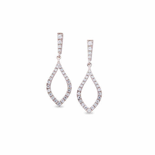 Platinum Finish Sterling Silver Micropave Drop Earrings - BL2132E-Kelly Waters-Renee Taylor Gallery