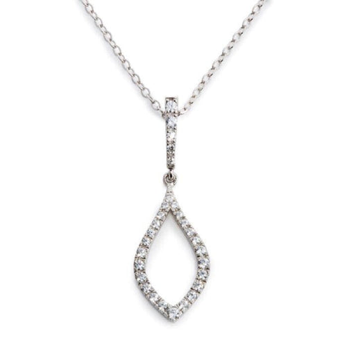 Platinum Finish Sterling Silver Micropave Drop Pendant - BL2132N-Kelly Waters-Renee Taylor Gallery
