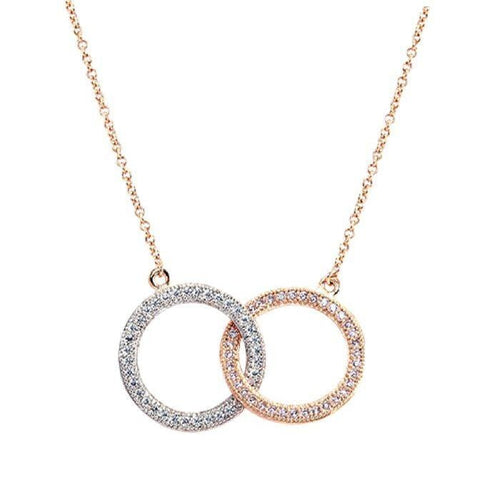 Rose Gold Vermeil & Platinum Finish Sterling Silver Micropave Necklace - BL2176N-Kelly Waters-Renee Taylor Gallery