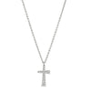 Platinum Finish Sterling Silver Micropave Tapered Cross Pendant - BL2247N-Kelly Waters-Renee Taylor Gallery