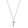 Rose Gold Vermeil Finish Sterling Silver Micropave Tapered Cross Pendant - BL2247NRG-Kelly Waters-Renee Taylor Gallery