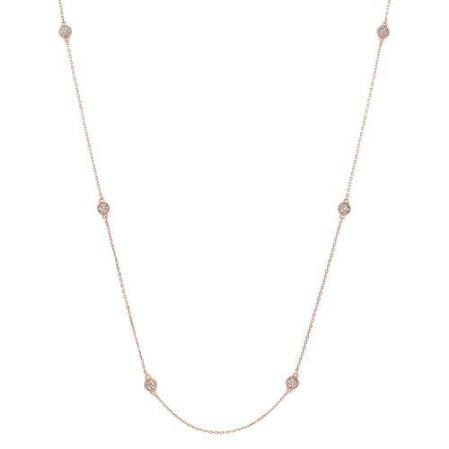 Rose Gold Vermeil Finish Sterling Silver Micropave Tin Cup Necklace - BL2248CHRG-Kelly Waters-Renee Taylor Gallery