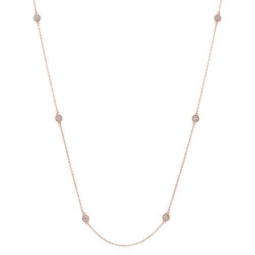 Rose Gold Vermeil Finish Sterling Silver Micropave Tin Cup Necklace - BL2248CHRG-Kelly Waters-Renee Taylor Gallery