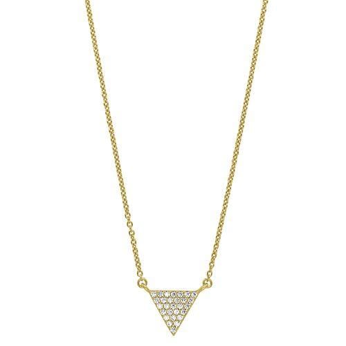 Gold Vermeil Finish Sterling Silver Micropave Triangle Necklace - BL2251NG-Kelly Waters-Renee Taylor Gallery