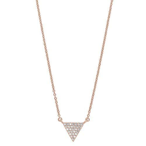 Rose Gold Vermeil Finish Sterling Silver Micropave Triangle Necklace - BL2251NRG-Kelly Waters-Renee Taylor Gallery