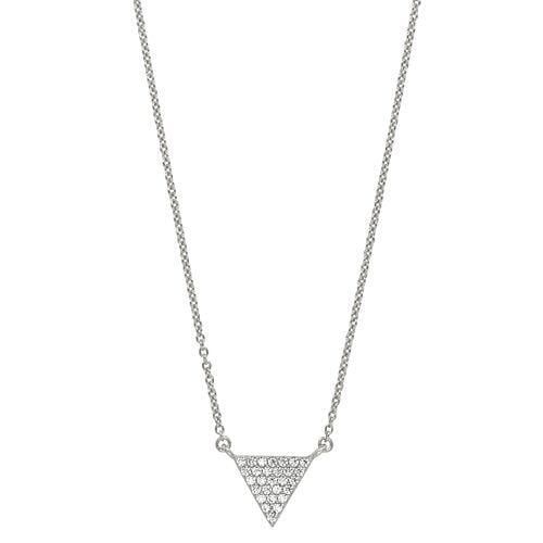 Platinum Finish Sterling Silver Micropave Triangle Necklace - BL2251N-Kelly Waters-Renee Taylor Gallery