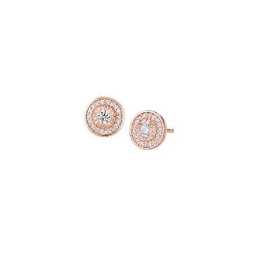 Rose Gold Vermeil Finish Sterling Silver Micropave Halo Earrings - BL2252ERG-Kelly Waters-Renee Taylor Gallery