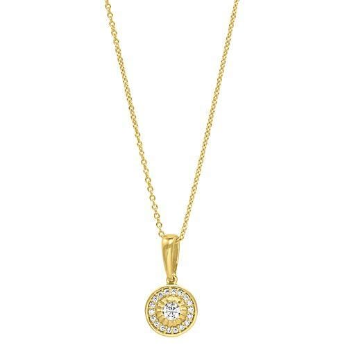 Gold Vermeil Finish Sterling Silver Micropave Halo Pendant - BL2252NG-Kelly Waters-Renee Taylor Gallery