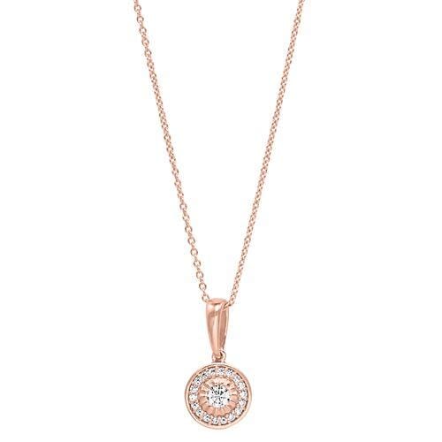 Rose Gold Vermeil Finish Sterling Silver Micropave Halo Pendant - BL2252NRG-Kelly Waters-Renee Taylor Gallery
