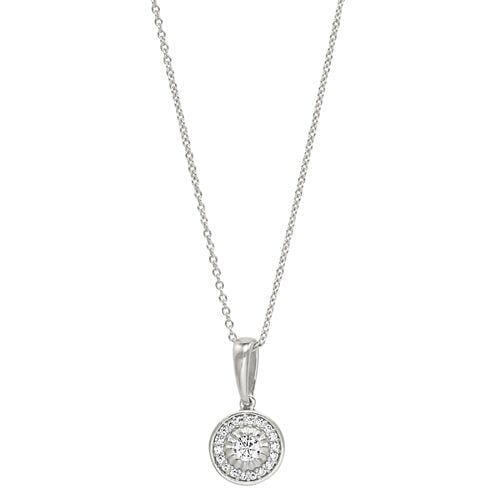 Platinum Finish Sterling Silver Micropave Halo Pendant - BL2252N-Kelly Waters-Renee Taylor Gallery