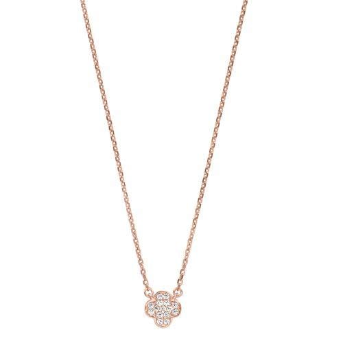 Rose Gold Vermeil Finish Sterling Silver Micropave Small Clover Pendant - BL2254NRG-Kelly Waters-Renee Taylor Gallery