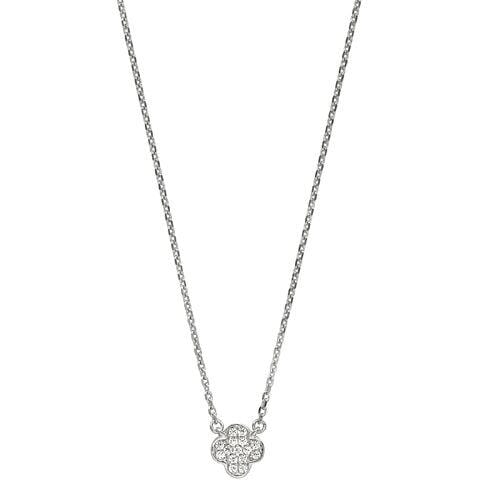 Platinum Finish Sterling Silver Micropave Small Clover Pendant - BL2254N-Kelly Waters-Renee Taylor Gallery