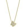 Gold Vermeil Finish Sterling Silver Micropave Butterfly Necklace - BL2257NG-Kelly Waters-Renee Taylor Gallery