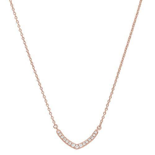 Rose Gold Vermeil Finish Sterling Silver Micropave V Necklace - BL2259NRG-Kelly Waters-Renee Taylor Gallery