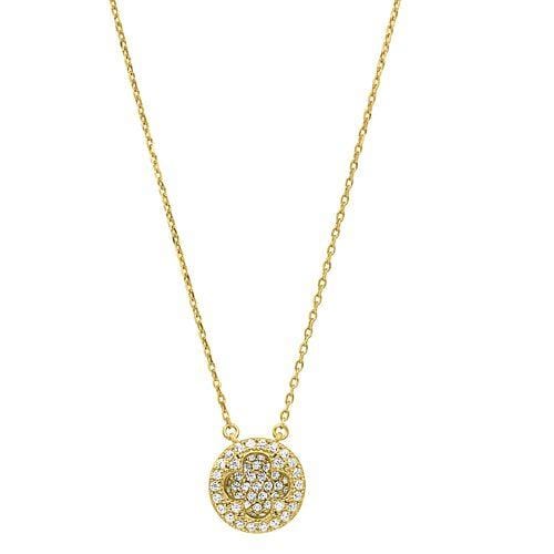 Gold Vermeil Finish Sterling Silver Micropave Inside Out Necklace - BL2260NG-Kelly Waters-Renee Taylor Gallery