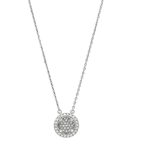 Platinum Finish Sterling Silver Micropave Inside Out Necklace - BL2260N-Kelly Waters-Renee Taylor Gallery