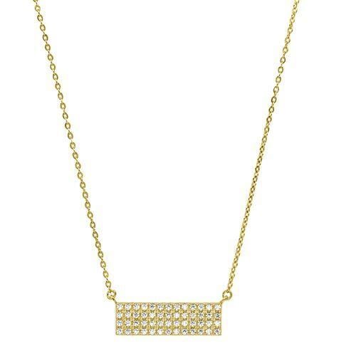 Gold Vermeil Finish Sterling Silver Micropave Four Row Bar Necklace - BL2262NG-Kelly Waters-Renee Taylor Gallery