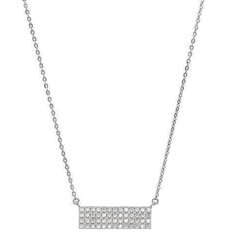 Platinum Finish Sterling Silver Micropave Four Row Bar Necklace - BL2262N-Kelly Waters-Renee Taylor Gallery