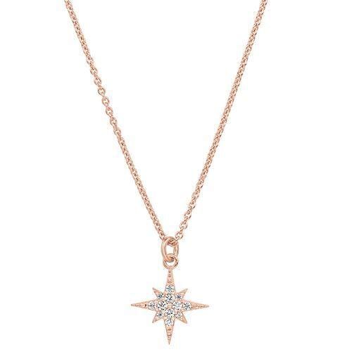 Rose Gold Vermeil Finish Sterling Silver Micropave Starburst Pendant - BL2263NRG-Kelly Waters-Renee Taylor Gallery