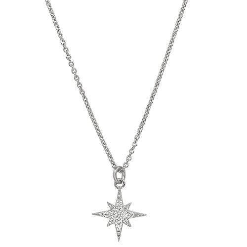Platinum Finish Sterling Silver Micropave Starburst Pendant - BL2263N-Kelly Waters-Renee Taylor Gallery
