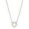 Rose Gold Vermeil Finish Sterling Silver Micropave Open Clover Necklace - BL2264NRG-Kelly Waters-Renee Taylor Gallery