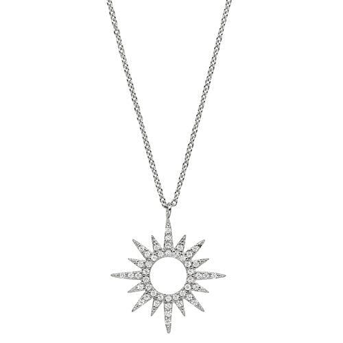 Platinum Finish Sterling Silver Micropave Open Starburst Pendant - BL2265N-Kelly Waters-Renee Taylor Gallery