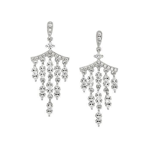Platinum Finish Sterling Silver Micropave Chandelier Earrings - BL2266E-DISCO-Kelly Waters-Renee Taylor Gallery