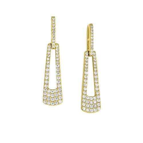 Gold Vermeil Finish Sterling Silver Micropave Door Knocker Earrings - BL2269EG-Kelly Waters-Renee Taylor Gallery