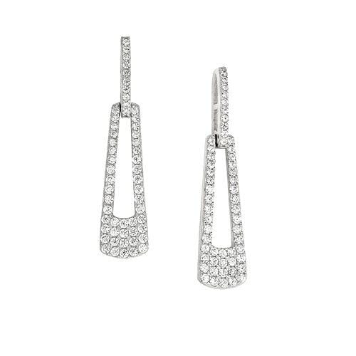 Platinum Finish Sterling Silver Micropave Door Knocker Earrings - BL2269E-Kelly Waters-Renee Taylor Gallery