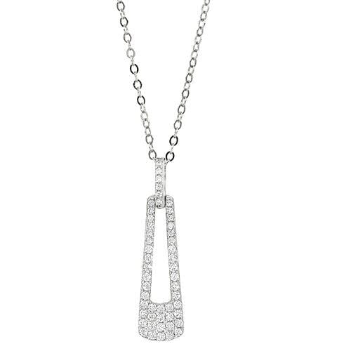 Platinum Finish Sterling Silver Micropave Door Knocker Pendant - BL2269N-Kelly Waters-Renee Taylor Gallery