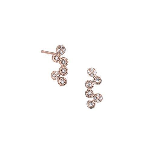 Rose Gold Vermeil Finish Sterling Silver Micropave Bubbles Earrings - BL2280ERG-Kelly Waters-Renee Taylor Gallery