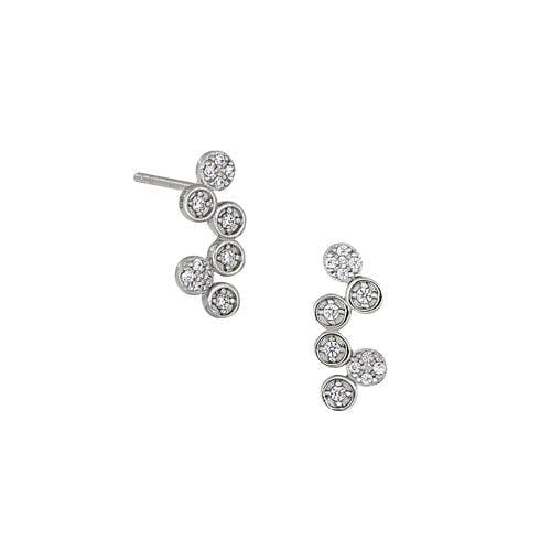 Platinum Finish Sterling Silver Micropave Bubbles Earrings - BL2280E-Kelly Waters-Renee Taylor Gallery