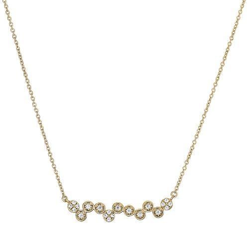 Gold Vermeil Finish Sterling Silver Micropave Bubbles Necklace - BL2280NG-Kelly Waters-Renee Taylor Gallery