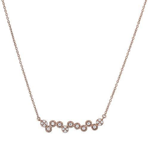 Rose Gold Vermeil Finish Sterling Silver Micropave Bubbles Necklace - BL2280NRG-Kelly Waters-Renee Taylor Gallery