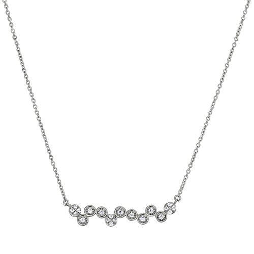 Platinum Finish Sterling Silver Micropave Bubbles Necklace - BL2280N-Kelly Waters-Renee Taylor Gallery