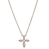 Rose Gold Vermeil Finish Sterling Silver Micropave Marquis Cross Pendant - BL2282NRG-Kelly Waters-Renee Taylor Gallery