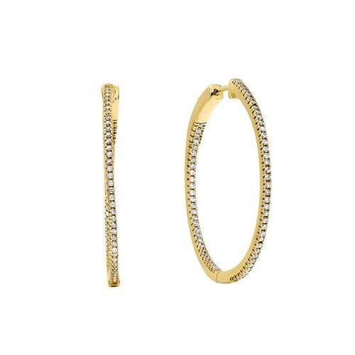 Gold Vermeil Finish Sterling Silver Micropave Earrings - BL2294EG-Kelly Waters-Renee Taylor Gallery