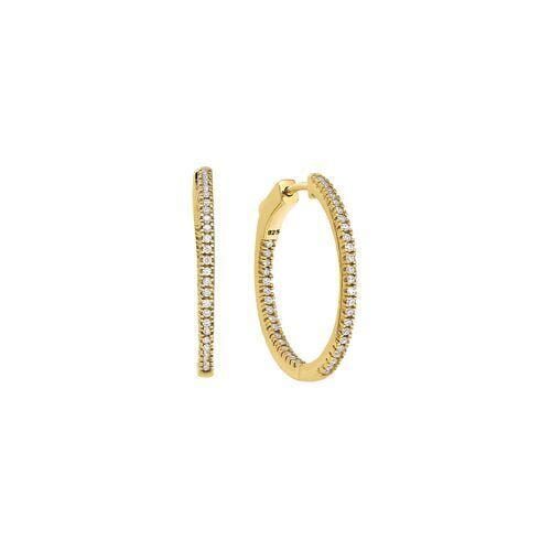 Gold Vermeil Finish Sterling Silver Micropave Medium Earrings - BL2295EG-Kelly Waters-Renee Taylor Gallery