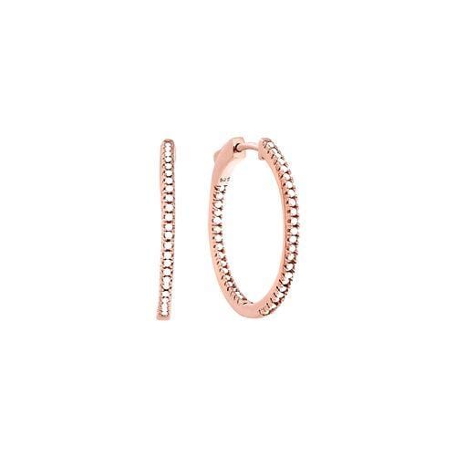 Rose Gold Vermeil Finish Sterling Silver Micropave Medium Earrings - BL2295ERG-Kelly Waters-Renee Taylor Gallery