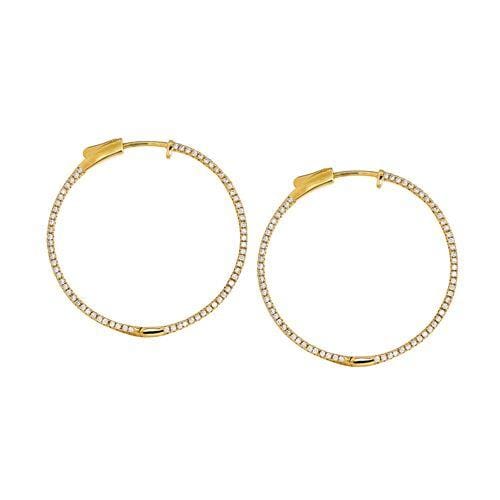 Gold Vermeil Finish Sterling Silver Micropave Large Earrings - BL2296EG-Kelly Waters-Renee Taylor Gallery