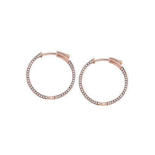 Rose Gold Vermeil Finish Sterling Silver Micropave Medium Earrings - BL2297ERG-Kelly Waters-Renee Taylor Gallery