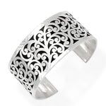 Sterling Silver Classic Medium Carved Scroll Cuff - BU2173-00121-Lois Hill-Renee Taylor Gallery