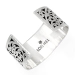 Sterling Silver Classic Medium Carved Scroll Cuff - BU2173-00121-Lois Hill-Renee Taylor Gallery