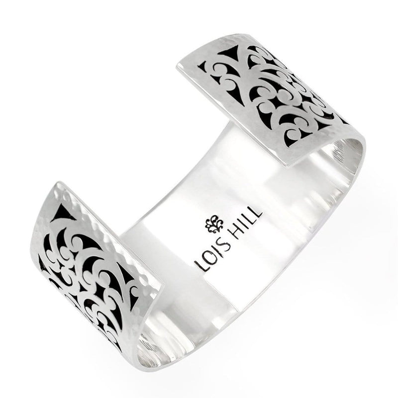 Sterling Silver Classic Medium Carved Scroll Cuff - BU2173-00121-Lois Hill-Renee Taylor Gallery