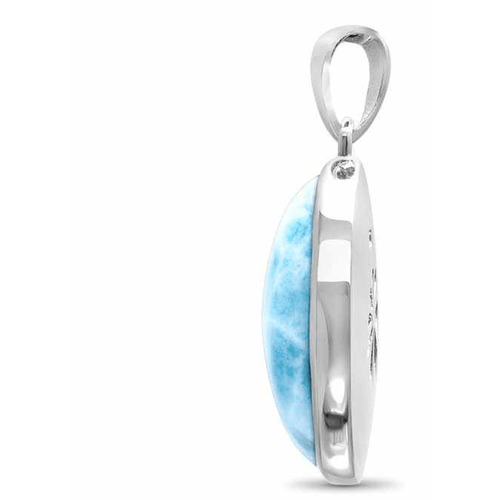 Basic Oval Necklace - Nbasi00-00-Marahlago Larimar-Renee Taylor Gallery