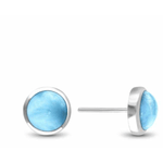 Basic Round Post Stud Earrings - Ebasi02-00-Marahlago Larimar-Renee Taylor Gallery